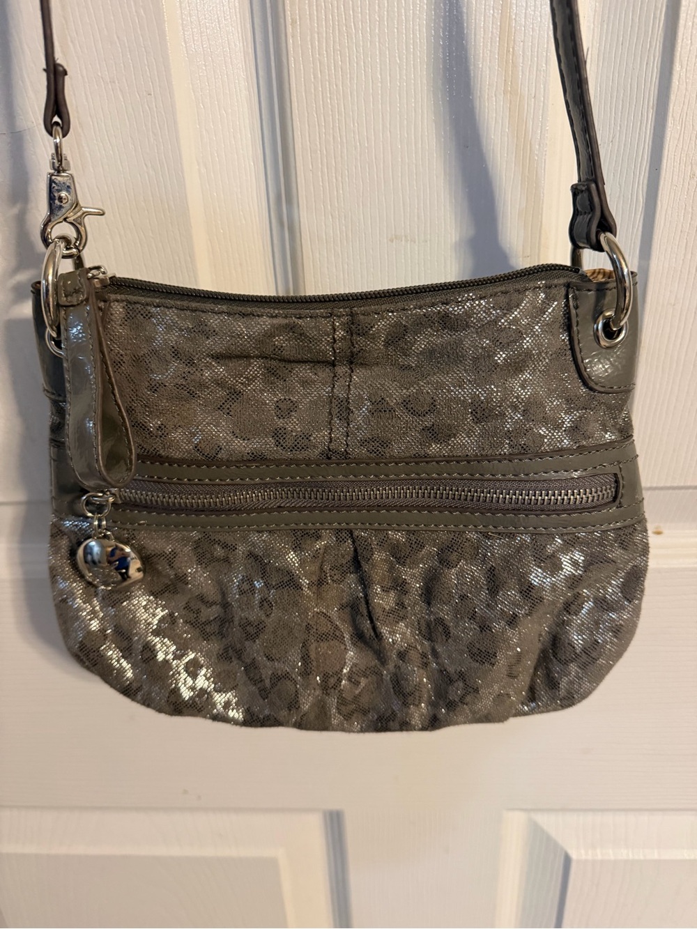 Sienna Ricchi Shimmery Gray Patterned Crossbody
